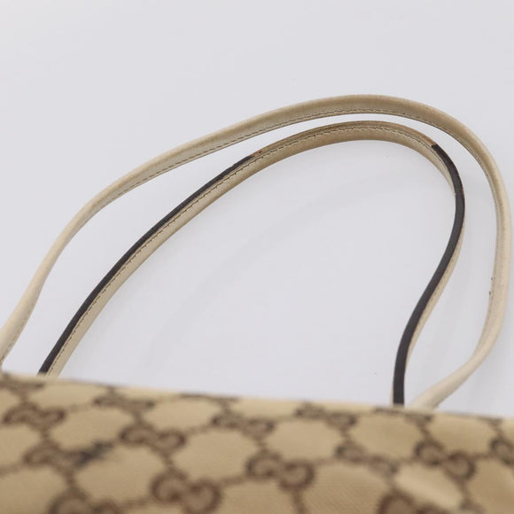 GUCCI GG Canvas Abbey Tote Bag Beige Gold Tone 169946 Auth BA14841