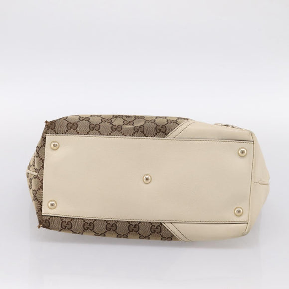 GUCCI GG Canvas Abbey Tote Bag Beige Gold Tone 169946 Auth BA14841