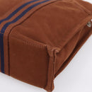 HERMES Fourre Tout PM Hand Bag cotton Brown Silver Auth BA14842-9