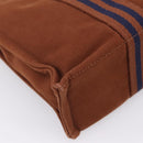 HERMES Fourre Tout PM Hand Bag cotton Brown Silver Auth BA14842-16