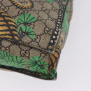GUCCI GG Supreme Tote Bag PVC Leather Beige Gold Tone 450950 Auth BA14843-17