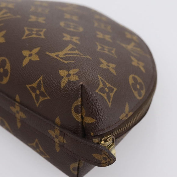 LOUIS VUITTON Monogram Trousse Demi Ronde Cosmetic Pouch M47520 LV Auth BA14851
