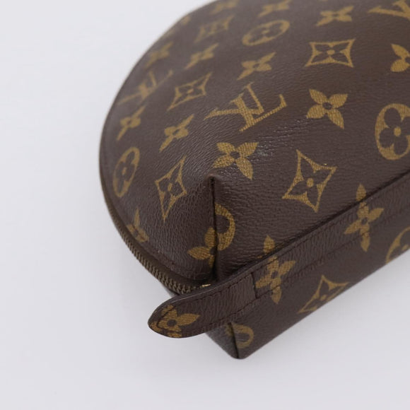 LOUIS VUITTON Monogram Trousse Demi Ronde Cosmetic Pouch M47520 LV Auth BA14851