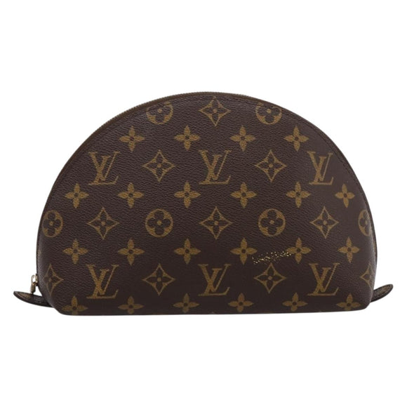 LOUIS VUITTON Monogram Trousse Demi Ronde Cosmetic Pouch M47520 LV Auth BA14851