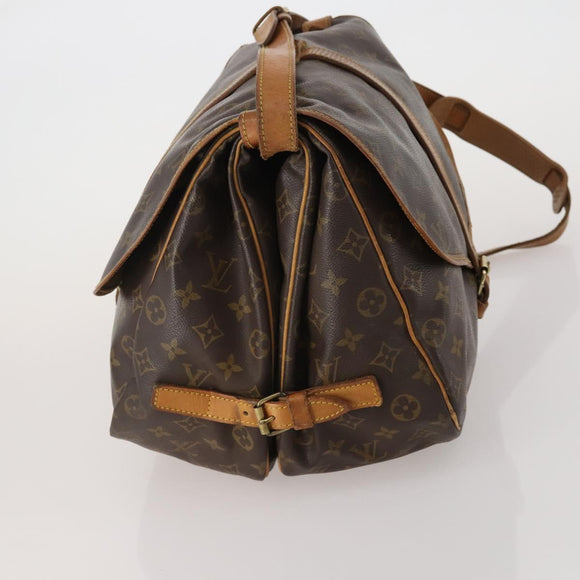 LOUIS VUITTON Monogram Saumur 35 Shoulder Bag M42254 LV Auth BA14853