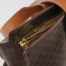CELINE Macadam Tote Bag PVC Leather Brown Gold Tone Auth BA14854A-9