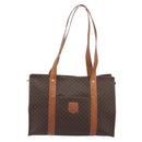 CELINE Macadam Tote Bag PVC Leather Brown Gold Tone Auth BA14854A-13