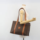 CELINE Macadam Tote Bag PVC Leather Brown Gold Tone Auth BA14854A-26