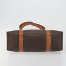 CELINE Macadam Tote Bag PVC Leather Brown Gold Tone Auth BA14854A-5
