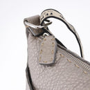 FENDI Celeria Shoulder Bag Leather Silver 8BT109 Auth BA14855-16