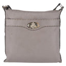 FENDI Celeria Shoulder Bag Leather Silver 8BT109 Auth BA14855-2