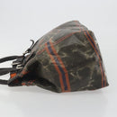 FENDI Celeria Hand Bag Canvas Brown Silver 8BN156 Auth BA14857-4