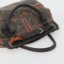 FENDI Celeria Hand Bag Canvas Brown Silver 8BN156 Auth BA14857-6
