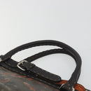 FENDI Celeria Hand Bag Canvas Brown Silver 8BN156 Auth BA14857-8