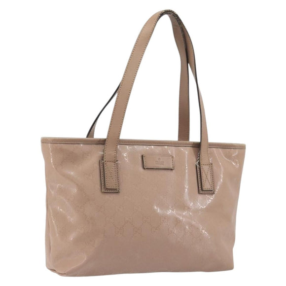 GUCCI GG Implementation Tote Bag PVC Leather Pink Gold Tone 211138 Auth BA14858