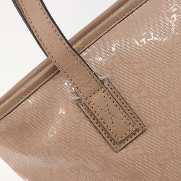 GUCCI GG Implementation Tote Bag PVC Leather Pink Gold Tone 211138 Auth BA14858