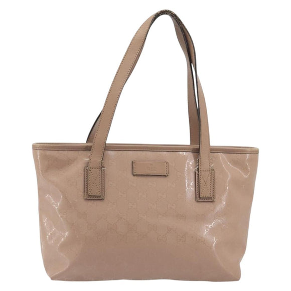 GUCCI GG Implementation Tote Bag PVC Leather Pink Gold Tone 211138 Auth BA14858