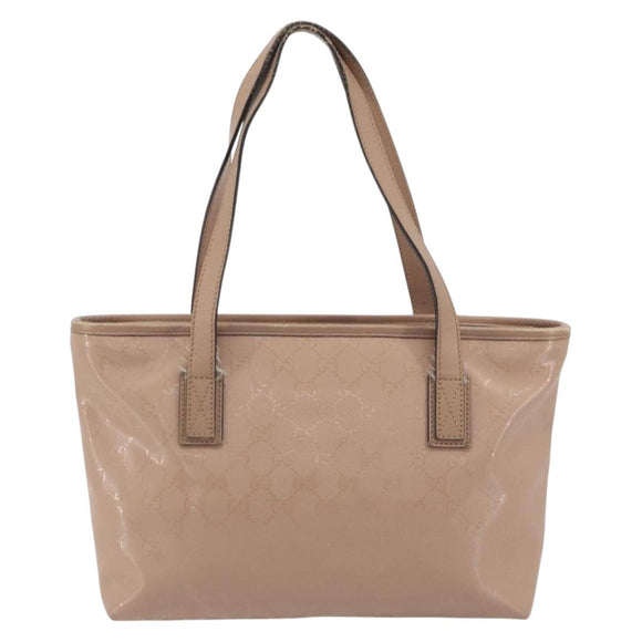 GUCCI GG Implementation Tote Bag PVC Leather Pink Gold Tone 211138 Auth BA14858