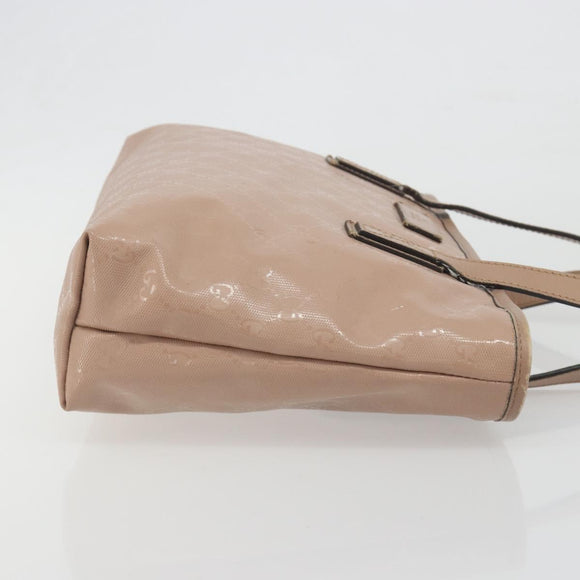 GUCCI GG Implementation Tote Bag PVC Leather Pink Gold Tone 211138 Auth BA14858