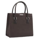 BURBERRY Hand Bag Leather Brown Silver Auth BA14870A-1