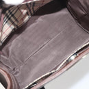 BURBERRY Hand Bag Leather Brown Silver Auth BA14870A-11