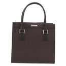 BURBERRY Hand Bag Leather Brown Silver Auth BA14870A-13