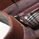 BURBERRY Hand Bag Leather Brown Silver Auth BA14870A-21