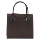BURBERRY Hand Bag Leather Brown Silver Auth BA14870A-2