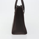 BURBERRY Hand Bag Leather Brown Silver Auth BA14870A-3