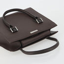 BURBERRY Hand Bag Leather Brown Silver Auth BA14870A-6