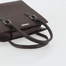 BURBERRY Hand Bag Leather Brown Silver Auth BA14870A-7