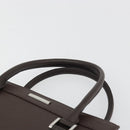 BURBERRY Hand Bag Leather Brown Silver Auth BA14870A-8