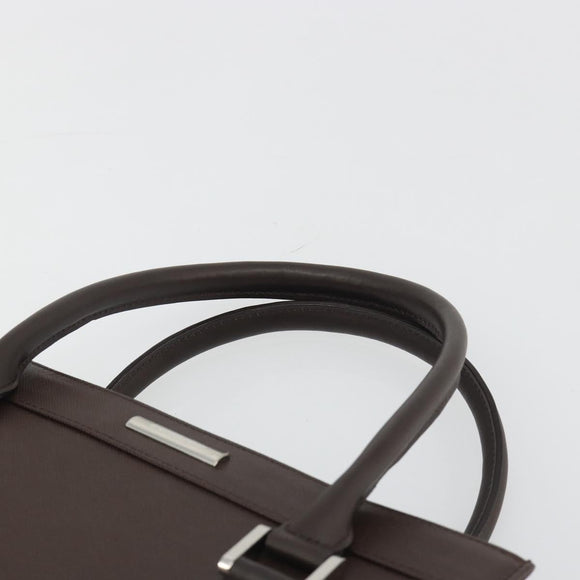 BURBERRY Hand Bag Leather Brown Silver Auth BA14870A
