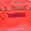VALENTINO Studs Tote Bag Leather 2way Red Gold Tone Auth BA14871-18