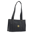 MCM Vicetos Tote Bag PVC Leather Black Gold Tone Auth BA14872-1