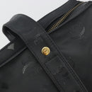 MCM Vicetos Tote Bag PVC Leather Black Gold Tone Auth BA14872-14