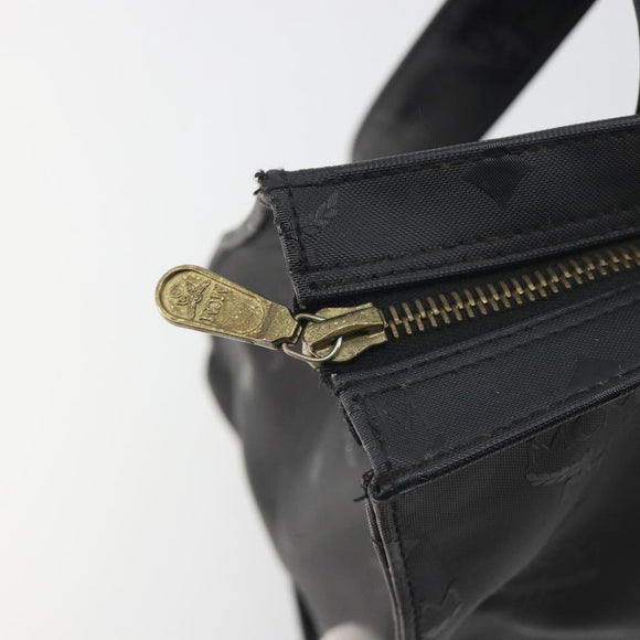 MCM Vicetos Tote Bag PVC Leather Black Gold Tone Auth BA14872