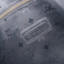 MCM Vicetos Tote Bag PVC Leather Black Gold Tone Auth BA14872-17