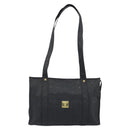 MCM Vicetos Tote Bag PVC Leather Black Gold Tone Auth BA14872-2