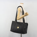MCM Vicetos Tote Bag PVC Leather Black Gold Tone Auth BA14872-23