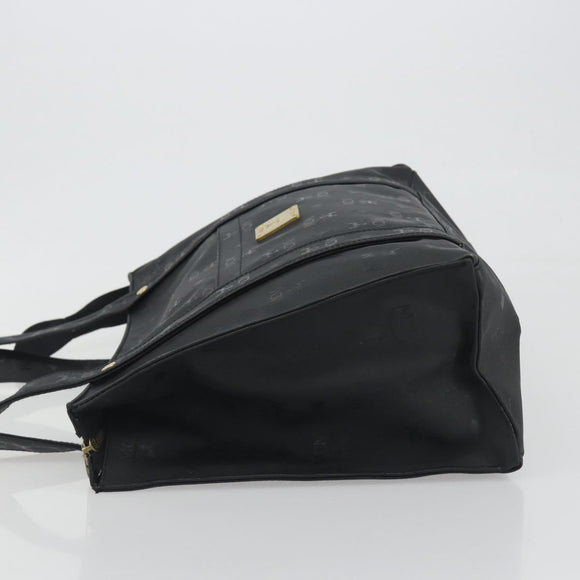 MCM Vicetos Tote Bag PVC Leather Black Gold Tone Auth BA14872