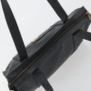 MCM Vicetos Tote Bag PVC Leather Black Gold Tone Auth BA14872-6