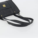 MCM Vicetos Tote Bag PVC Leather Black Gold Tone Auth BA14872-7