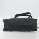 MCM Vicetos Tote Bag PVC Leather Black Gold Tone Auth BA14872-9