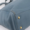 Miu Miu Tote Bag Leather 2way Blue Gold Tone Auth BA14873-15