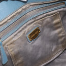 Miu Miu Tote Bag Leather 2way Blue Gold Tone Auth BA14873-16