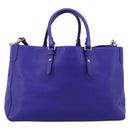 VERSACE Medusa Tote Bag Leather 2way Blue Gold Tone Auth BA14875V-2