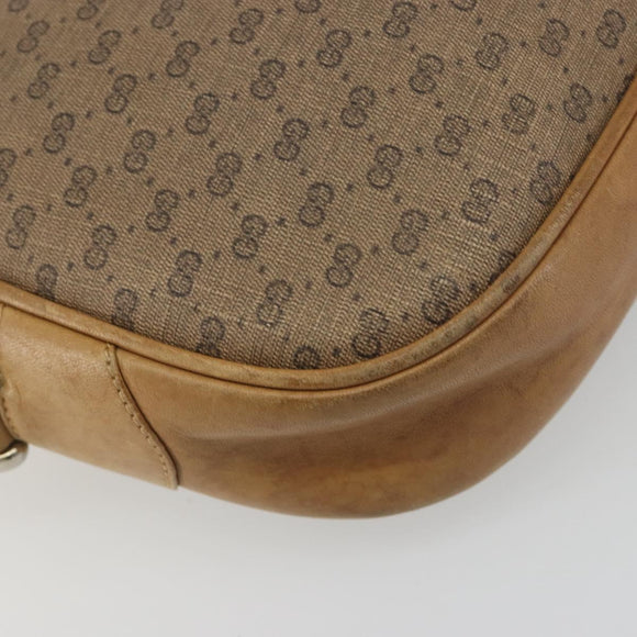 GUCCI Micro GG Shoulder Bag PVC Leather Beige Gold Tone 26 001 3628 Auth BA14880