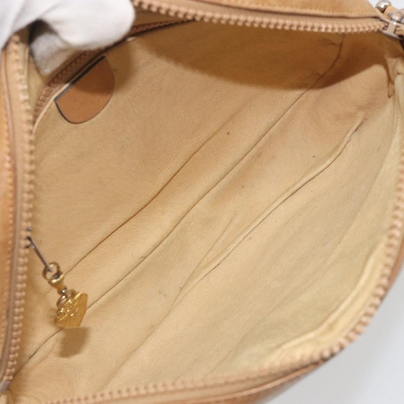 GUCCI Micro GG Shoulder Bag PVC Leather Beige Gold Tone 26 001 3628 Auth BA14880