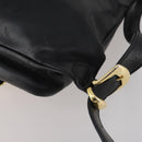 Gianni Versace Medusa Backpack Leather Black Gold Tone Auth BA14881-12